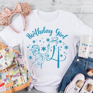 Frozen For Birthday T-Shirt 4th Birthday Queen Elsa Princess