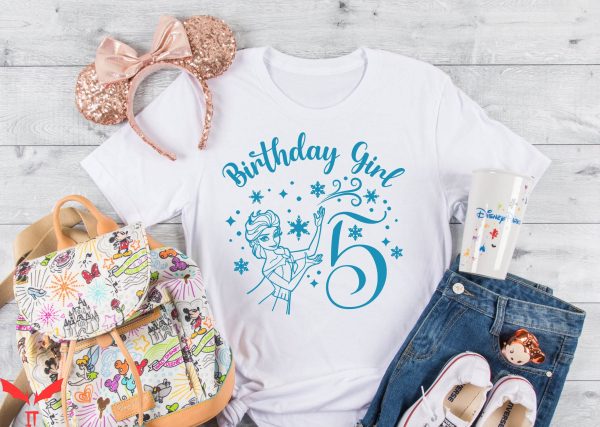Frozen For Birthday T-Shirt 5th Birthday Queen Elsa Princess