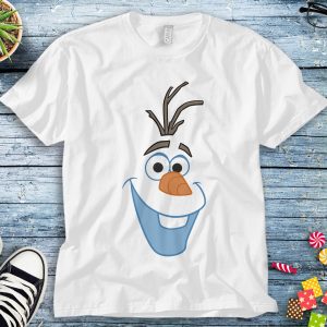Frozen For Birthday T-Shirt Olaf Big Face Cartoon Tee