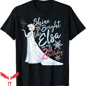 Frozen For Birthday T-Shirt Shine Bright On My 2nd Birthday