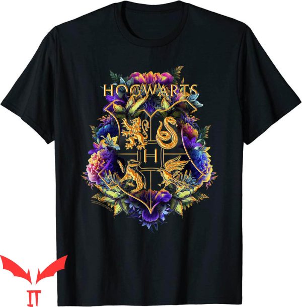 Harry Potter Birthday T-Shirt Hogwarts Floral Crest
