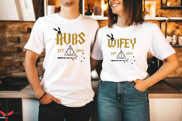 Harry Potter Couples T-Shirt Matching Honeymoon Wifey Hubs