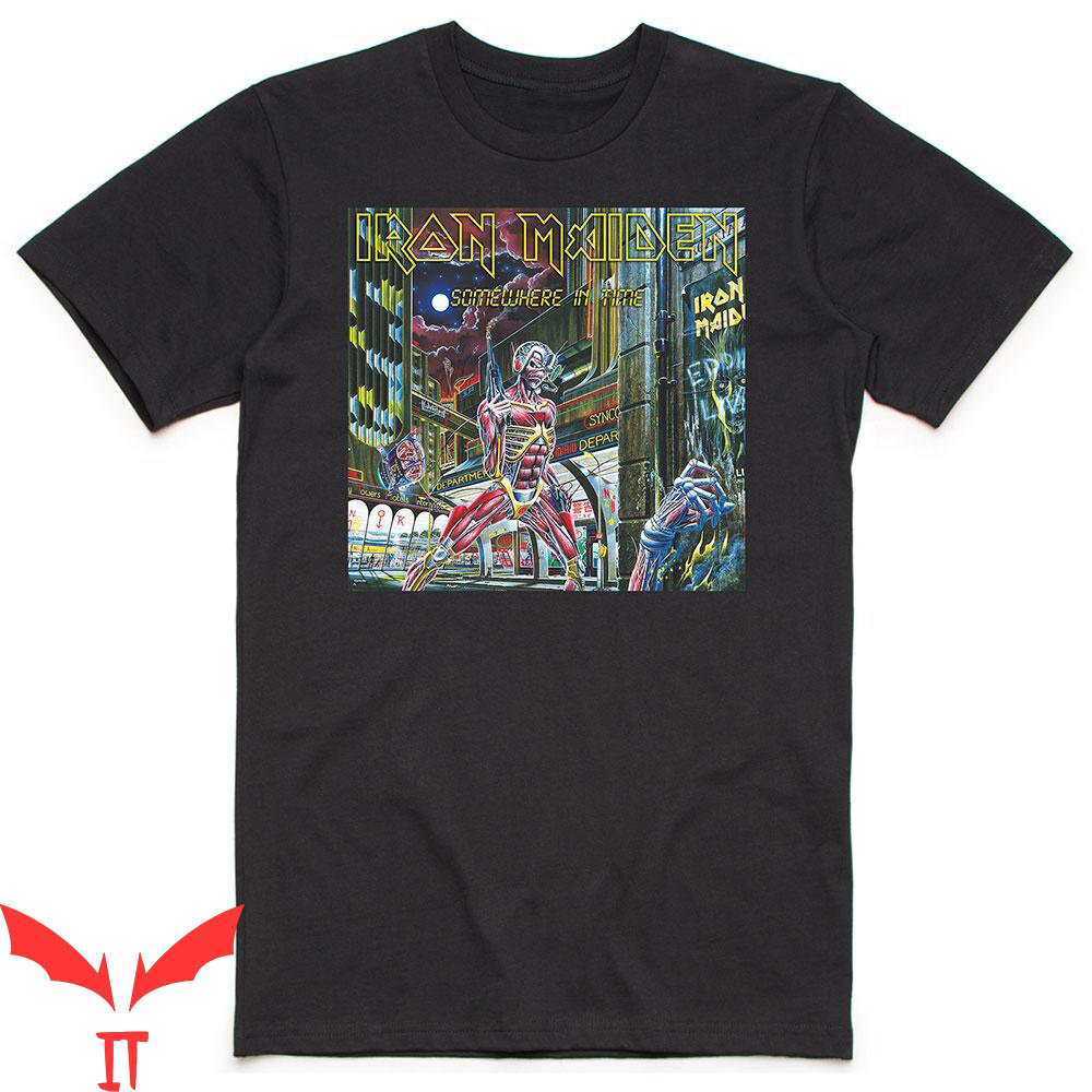 Iron Maiden Somewhere In Time T-Shirt Box Design Tee Iron Maiden Somewhere In Time T-Shirt Box Design Tee