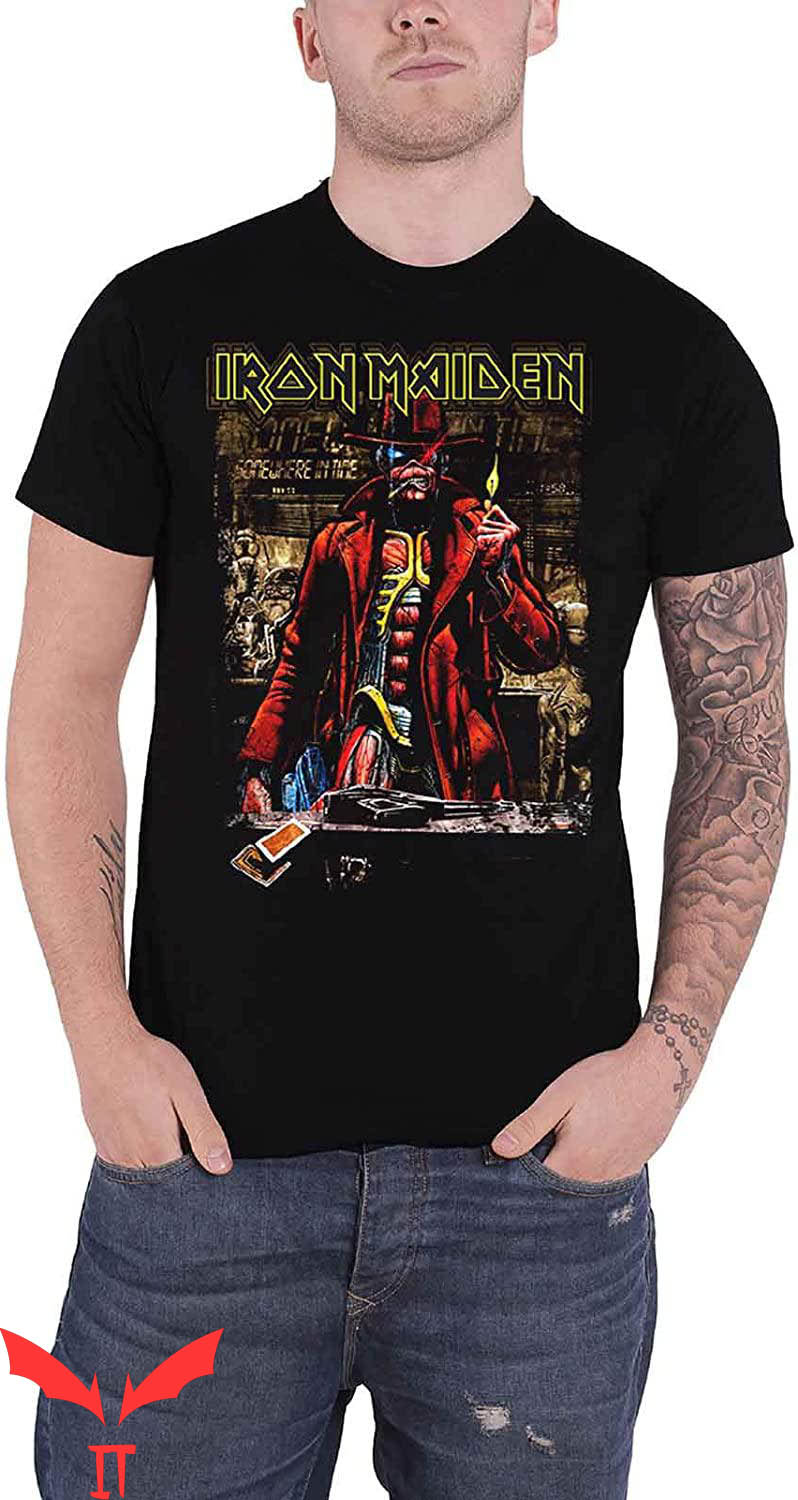 Iron Maiden Somewhere In Time T-Shirt Stranger Sepia Tee Iron Maiden Somewhere In Time T-Shirt Stranger Sepia Tee
