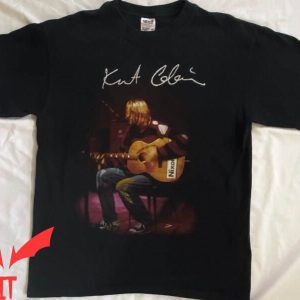 Kurt Donald Cobain T-Shirt Kurt Cobain Playing Guitar Tee
