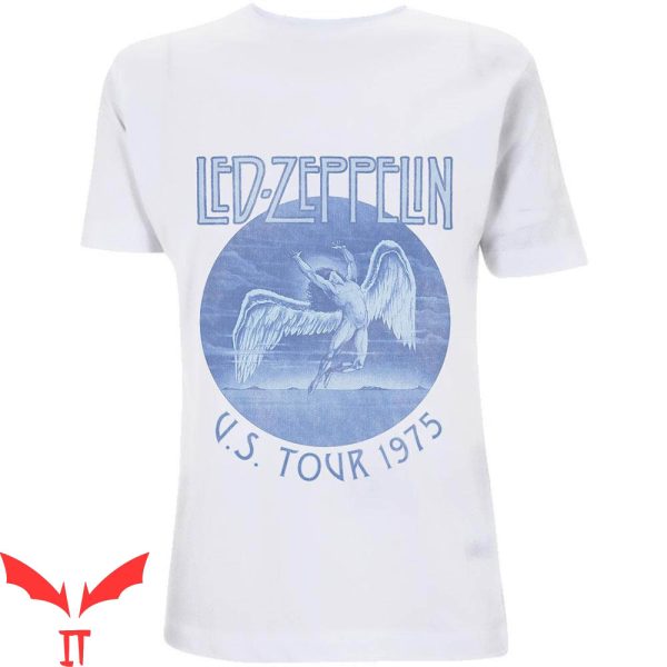 Led Zeppelin 1975 Tour T-Shirt Tour ’75 Blue Wash Tee