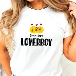 Loverboy T-Shirt Kissing Come Here Emoji Funny Cute Tee
