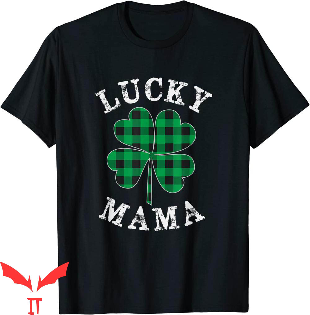 Lucky Mama T-Shirt Green Plaid Lucky Mama Matching Family Lucky Mama T-Shirt Green Plaid Lucky Mama Matching Family