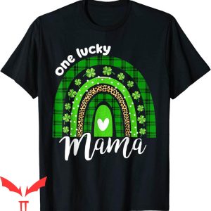Lucky Mama T-Shirt Leopard Plaid Rainbow Mom Life Tee