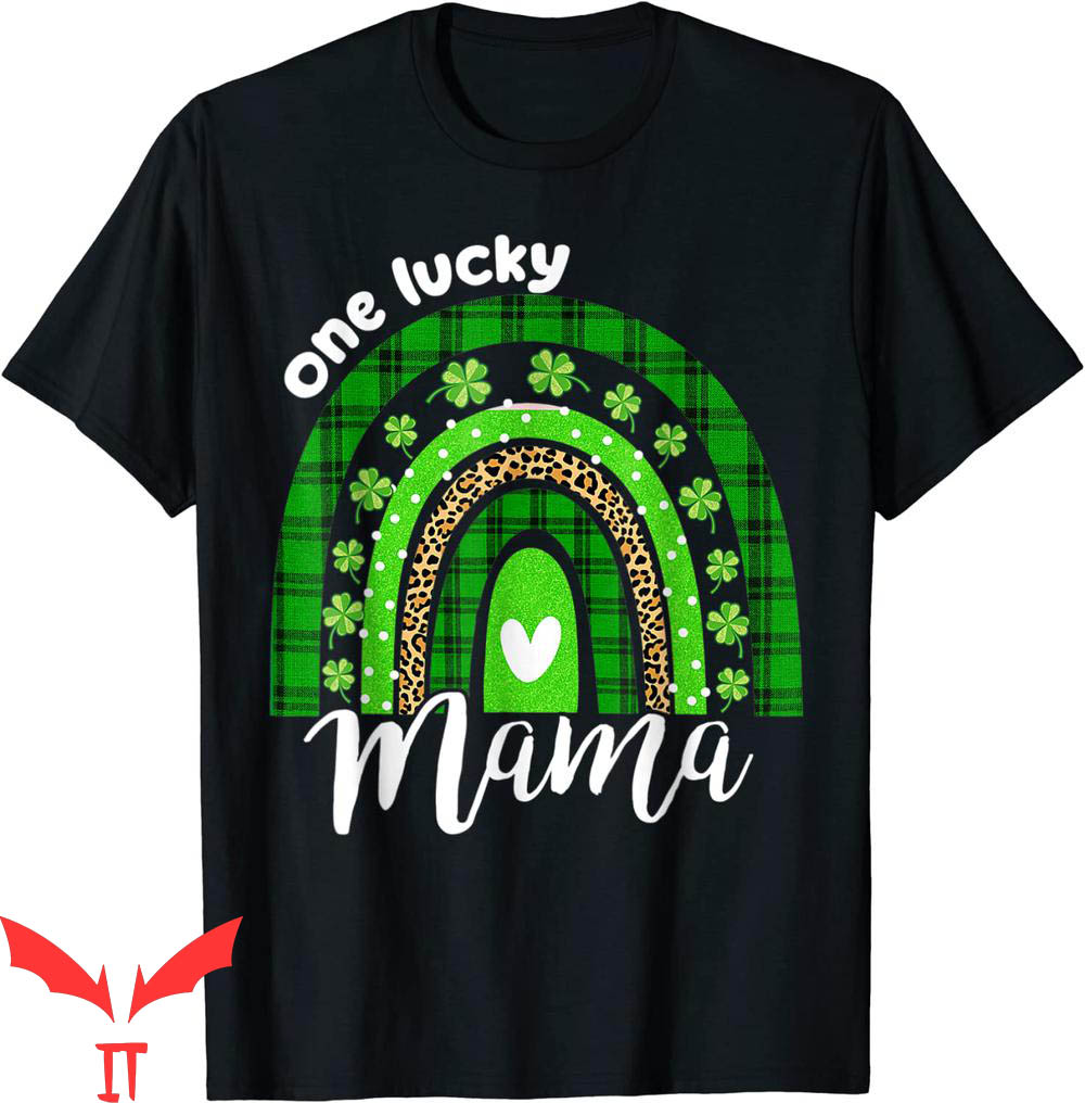 Lucky Mama T-Shirt Leopard Plaid Rainbow Mom Life Tee Lucky Mama T-Shirt Leopard Plaid Rainbow Mom Life Tee