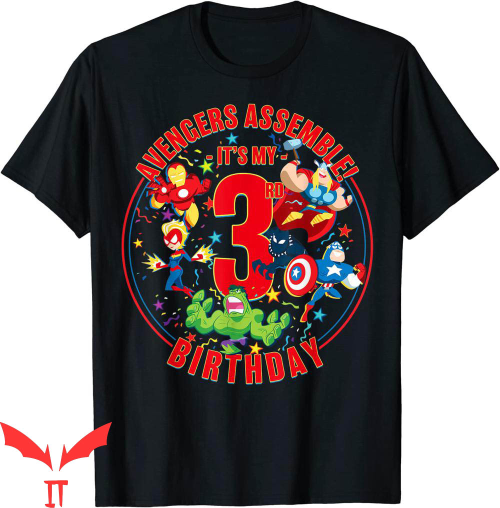 Marvel Birthday T-Shirt Assemble It's My 3rd Birthday