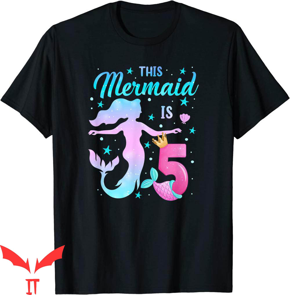 Mermaid Birthday T-Shirt Family Matching This Mermaid Is 5