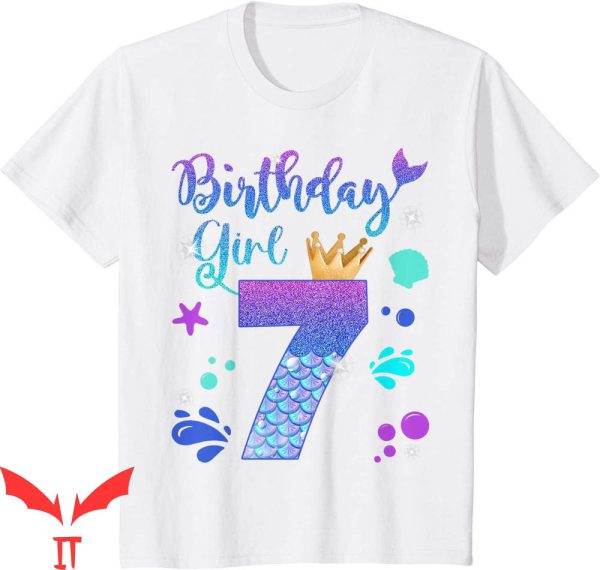 Mermaid Birthday T-Shirt Its My 7th Bday Mermaid Tee