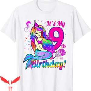 Mermaid Birthday T-Shirt It's My 9th Birthday Mermaid Theme