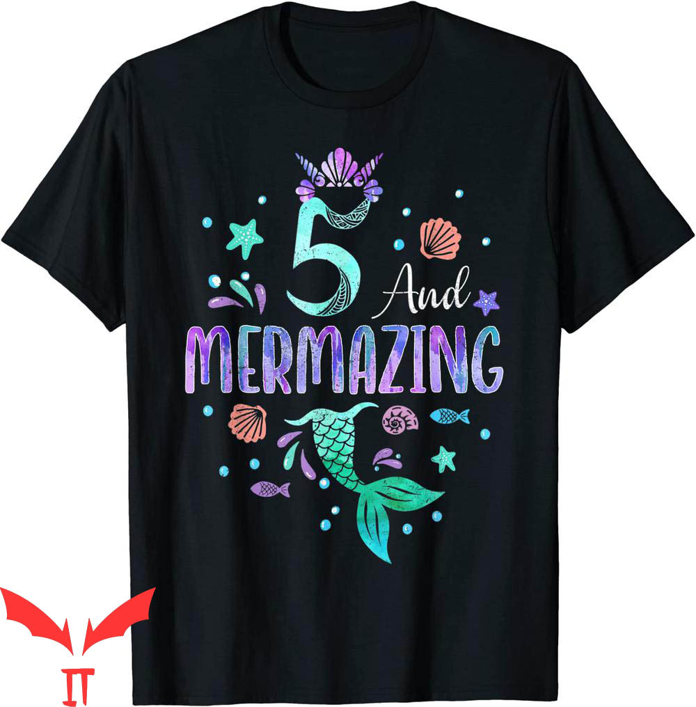 Mermaid Birthday T-Shirt Its My Mermazing 5th Birthday