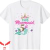 Mermaid Birthday T-Shirt Unicorn Mermaid Tail 5 Years Old