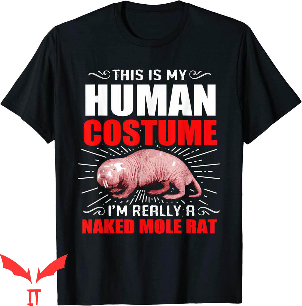 Naked T-Shirt Naked Mole Rat Joke Sarcastic Trendy Tee