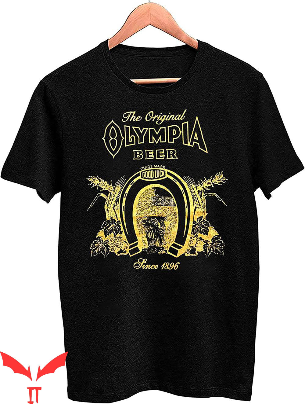 Olympia Beer T-Shirt Oly Gold Trendy Funny Beer Logo