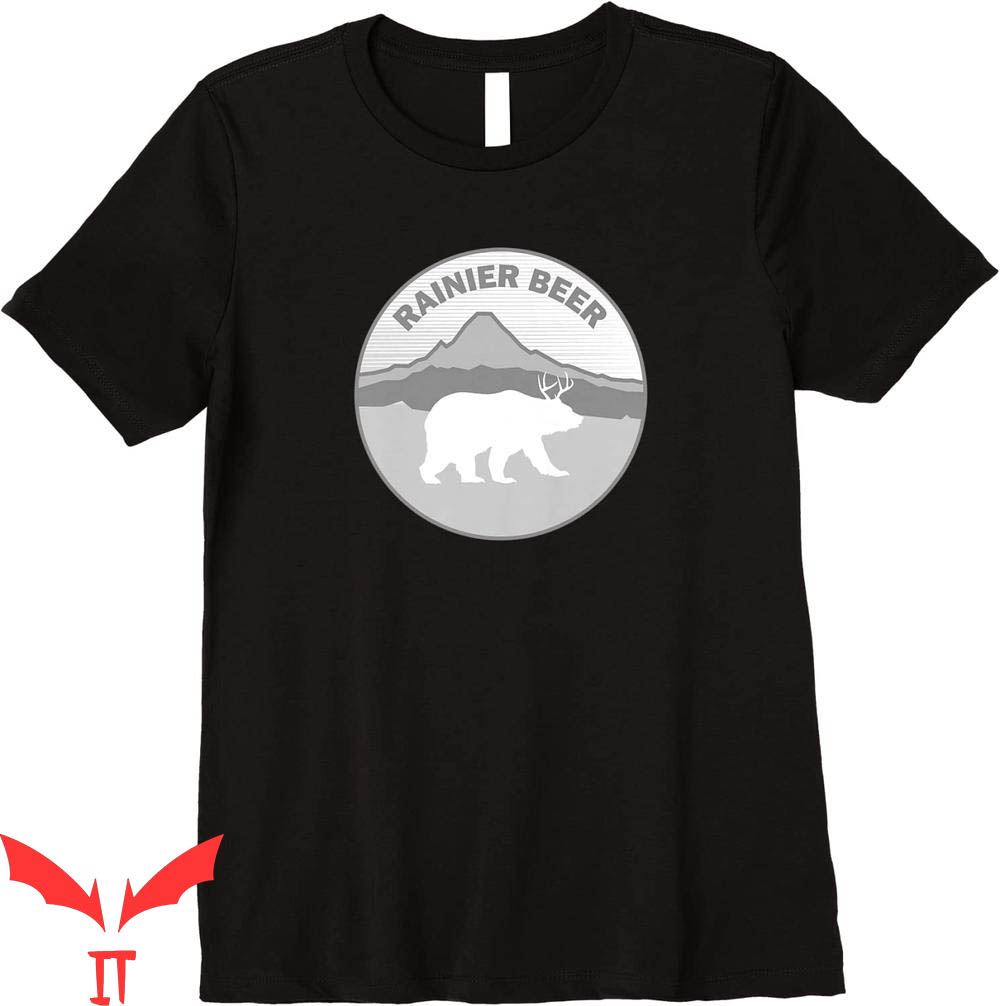 Rainier Beer T-Shirt Mt. Rainier Bear Deer Beer Tee Shirt