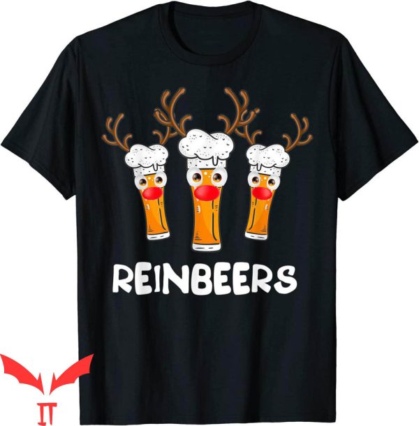 Rainier Beer T-Shirt Reinbeers Funny Christmas Drinking