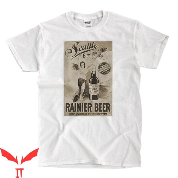 Rainier Beer T-Shirt Seattle Brewing And Malting Vigor Tee