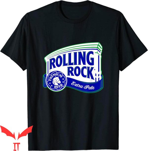 Rolling Rock T-Shirt Logo Classic Trendy Beer Tee Shirt