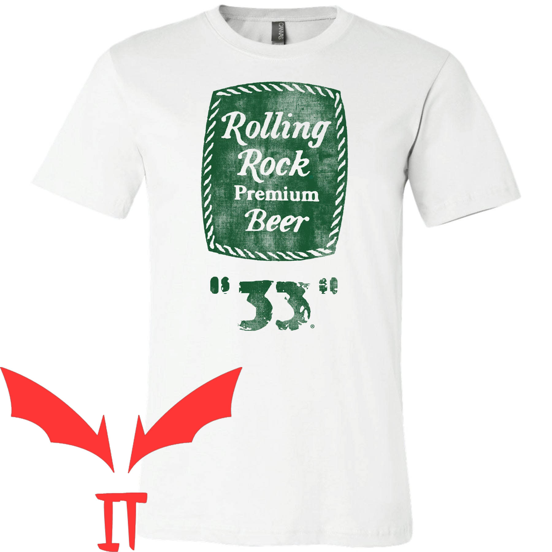 Rolling Rock T-Shirt Premium Beer 33 Trendy Green Logo