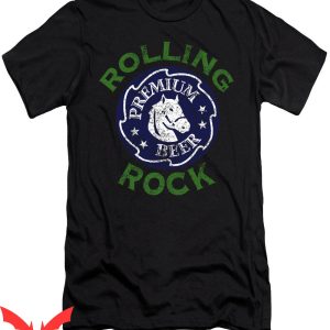Rolling Rock T-Shirt Premium Beer Horsehead Logo Tee