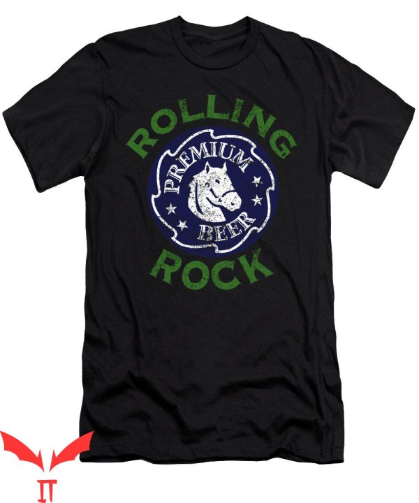 Rolling Rock T-Shirt Premium Beer Horsehead Logo Tee
