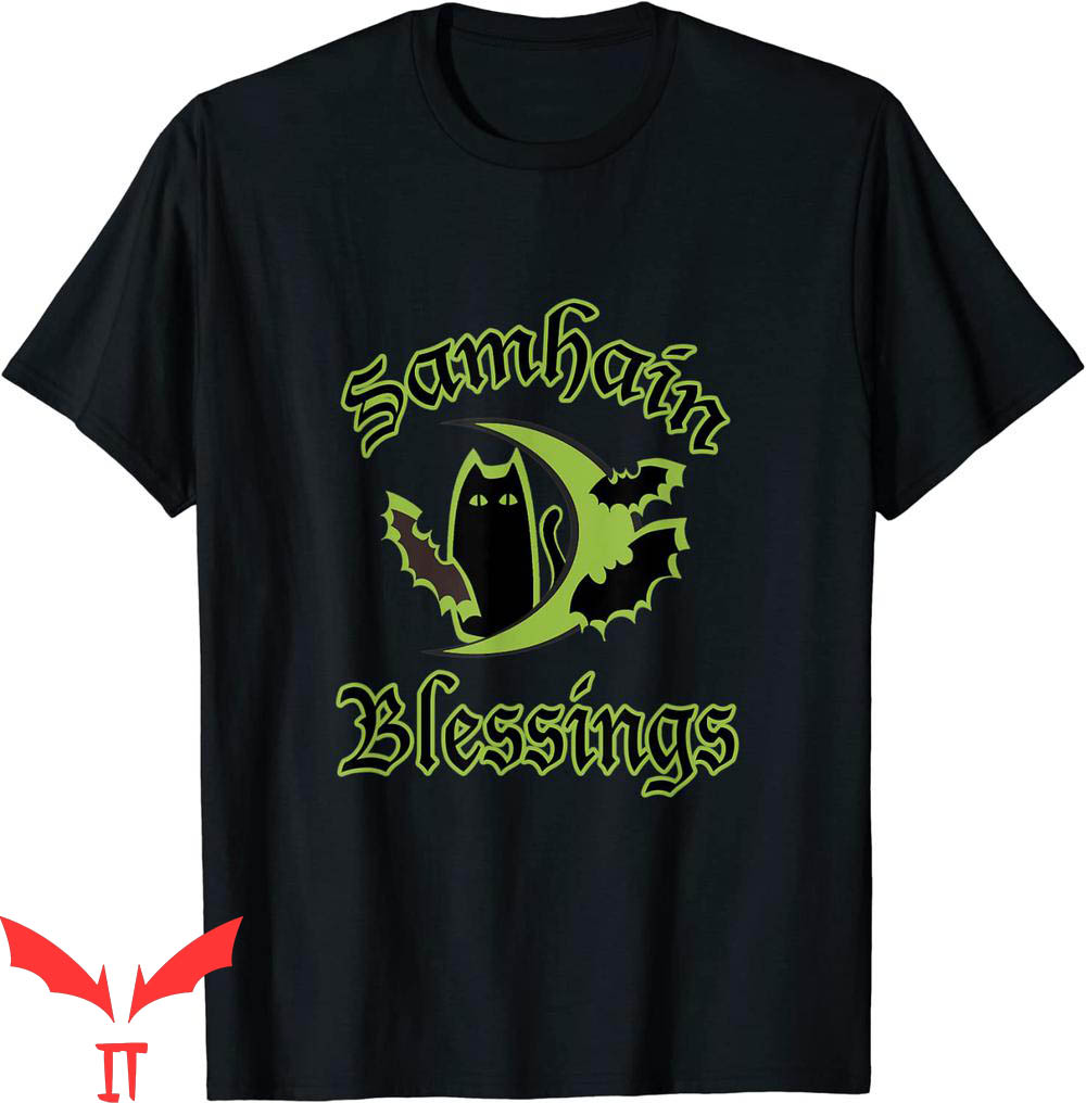 Samhain T-Shirt Black Cat Samhain Blessings Cool Tee Samhain T-Shirt Black Cat Samhain Blessings Cool Tee