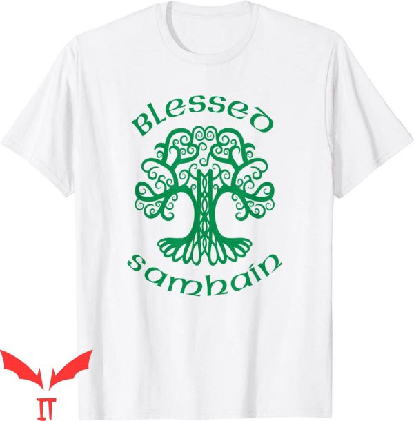 Samhain T-Shirt Green Tree Of Life Irish Celtic Halloween