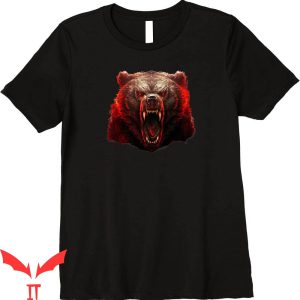 Savage Bear T-Shirt Angry Grizzly Bear Dangerous Horror Tee