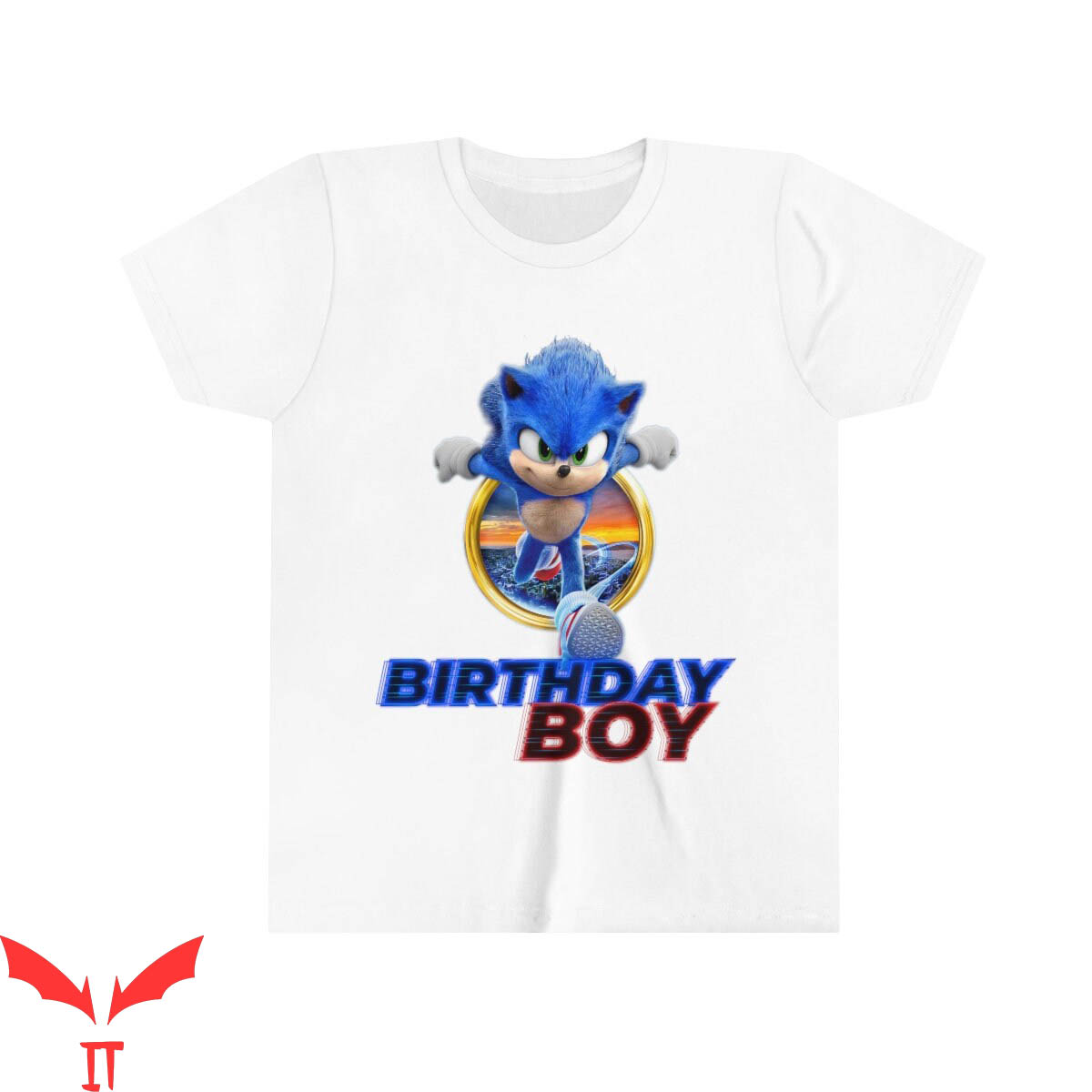 Sonic Birthday T-Shirt Birthday Party Cool Style Tee Shirt
