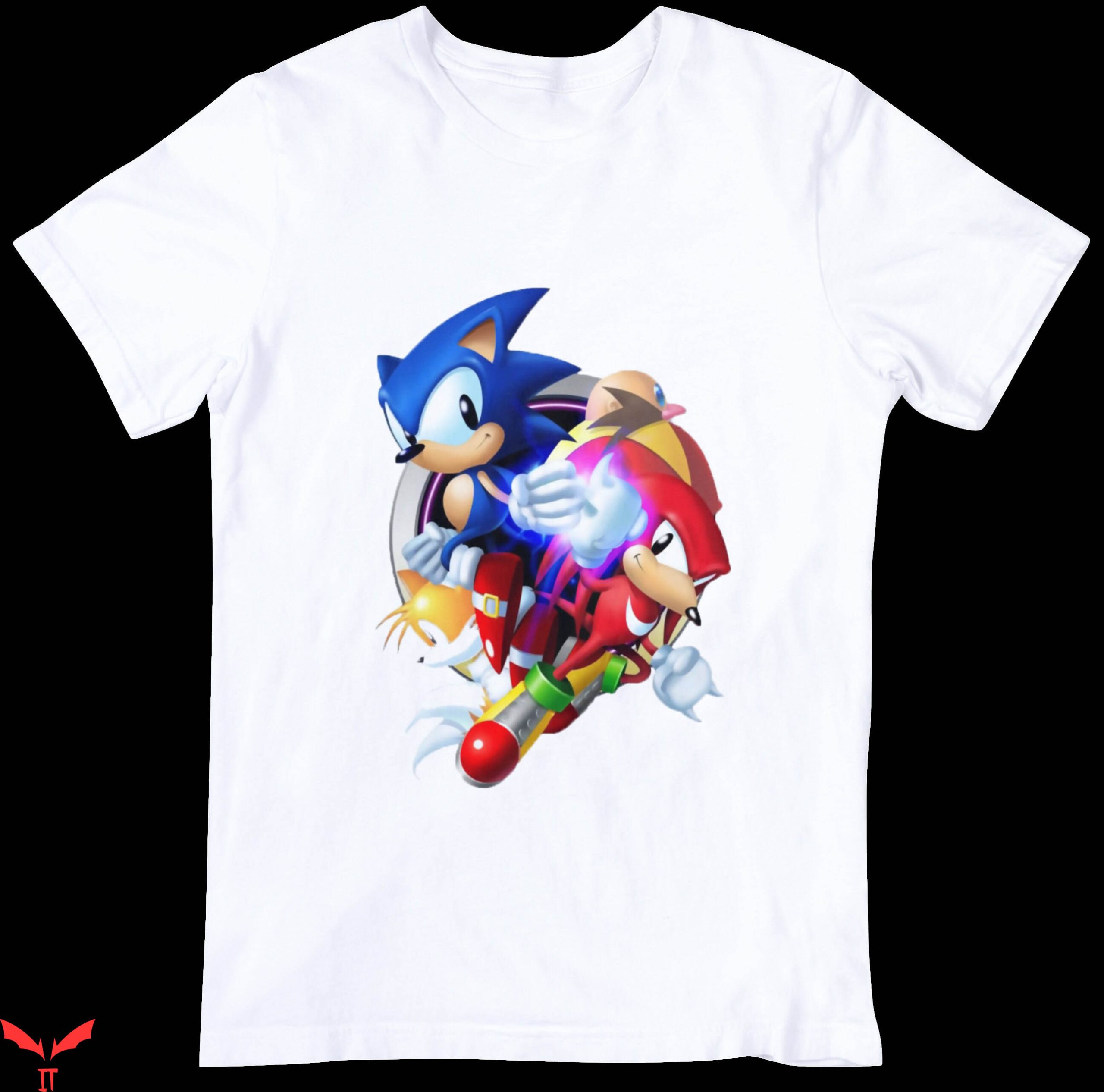 Sonic Birthday T-Shirt Blue Sonic And Red Sonic Characters