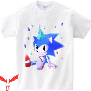 Sonic Birthday T-Shirt Cartoon Sonic Funny Tee Shirt