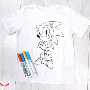Sonic Birthday T-Shirt Sonic Coloring Birthday Party Shirt