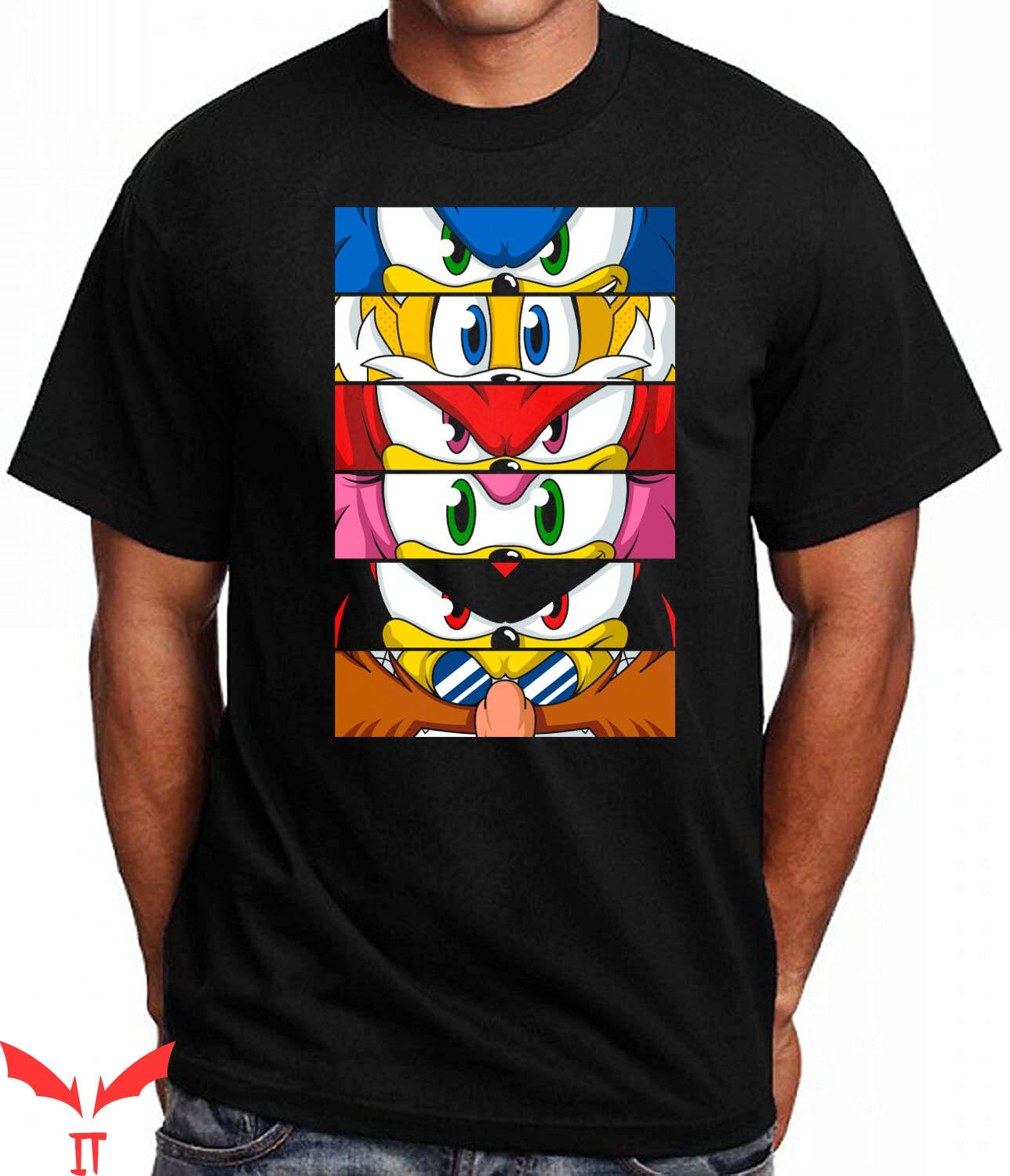 Sonic Birthday T-Shirt Sonic Eyes Trendy Cartoon Tee