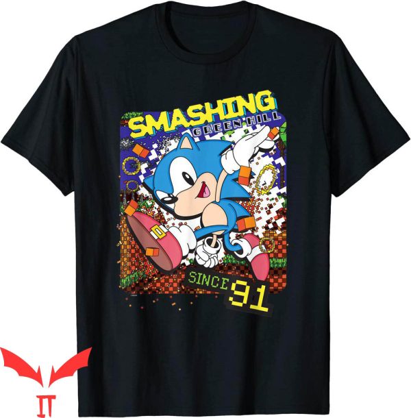 Sonic The Hedgehog Birthday T-Shirt Smashing Green Hill