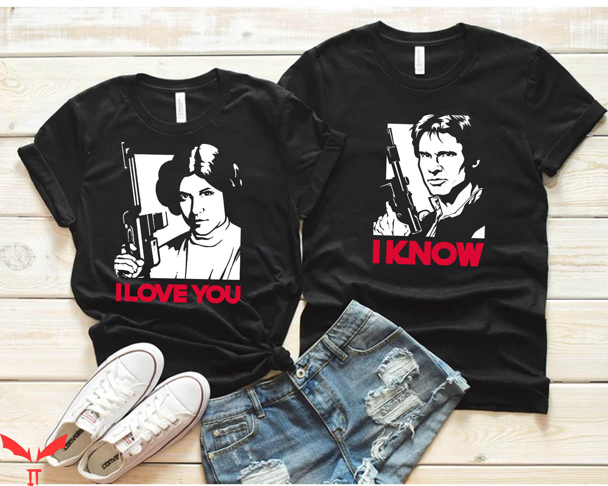 Star Wars Matching T-Shirt Disney Han Solo And Princess Leia