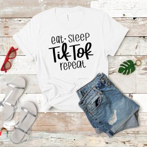 Tiktok Birthday T-Shirt Eat Sleep Tik Tok Repeat Funny Tee