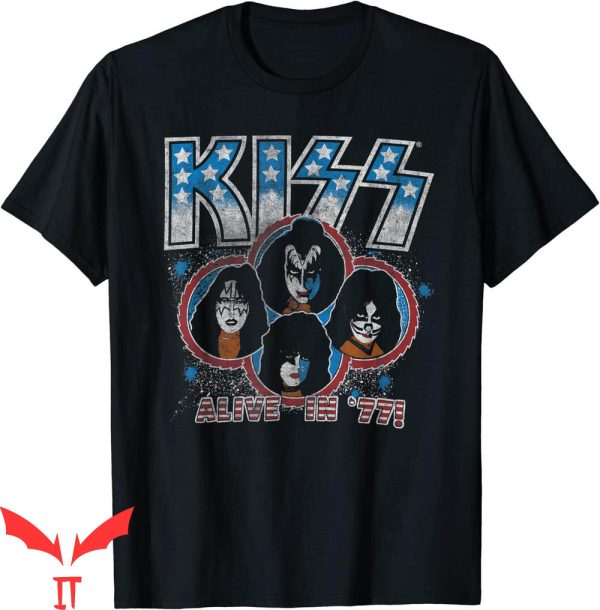 Vintage KISS T-Shirt Alive In 77 Heavy Metal Music Tee