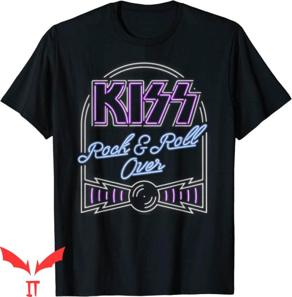 Vintage KISS T-Shirt Neon Rock And Roll Heavy Metal Music