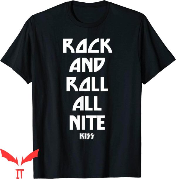 Vintage KISS T-Shirt Rock And Roll All Nite Lyric Heavy Metal