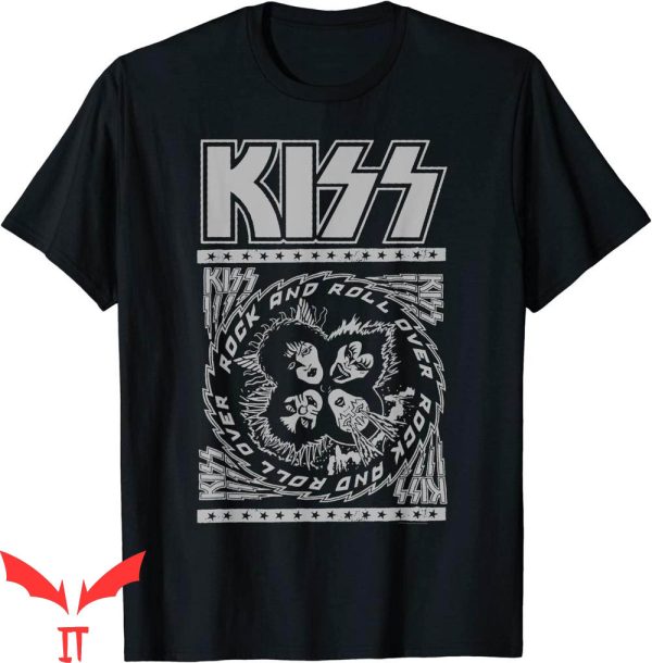 Vintage KISS T-Shirt Rock And Roll Over Heavy Metal Band