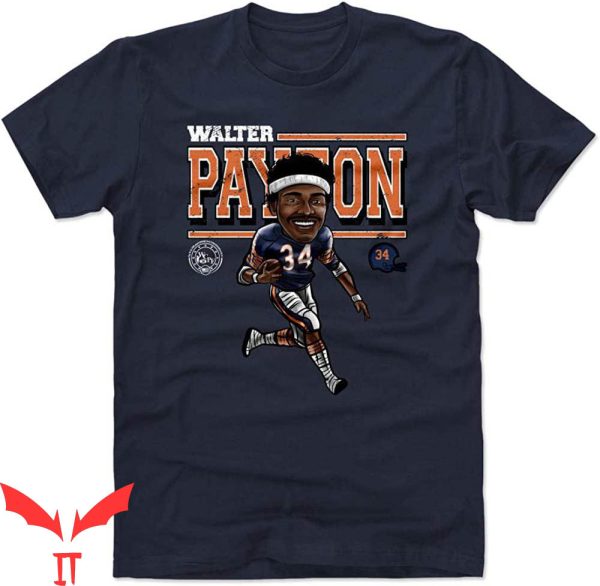 Walter Payton T-Shirt Cartoon American Football Player Tee