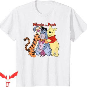 Winnie The Pooh Birthday T-Shirt Disney Group Shot Hug