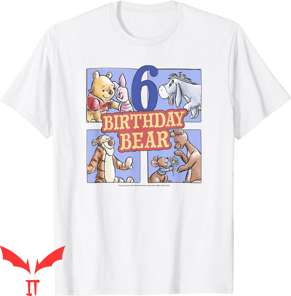 Winnie The Pooh Birthday T-Shirt Sixth Birthday Bear Box Up