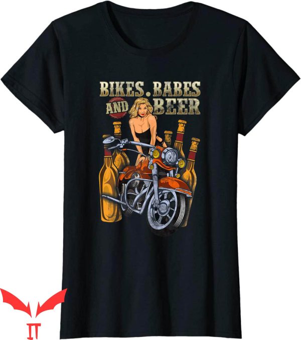 Womens Beer T-Shirt Biker Chick Lady Motorcycle Bikes Babes