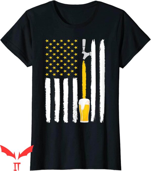 Womens Beer T-Shirt Craft Beer American Flag USA Tee