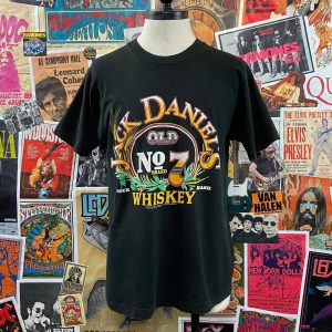 Womens Jack Daniels T-Shirt Vintage 1980s Old No.7 Whiskey